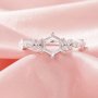 Hexagon Prong Ring Settings,Flower Art Deco Solid 14K 18K Gold Moissanite Ring,Dainty Hexagon Ring,DIY Ring Supplies 1294977
