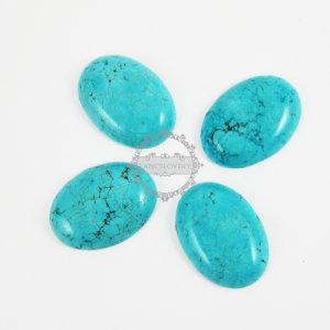 10pcs 18x25mm dyed color oval blue turquoise stone cabochon DIY supplies 4120013