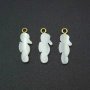 5Pcs 12x20MM White Mother of Pearl Shell Sea Horse Pendant Charm DIY Supplies Findings 1800518