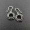 10MM Round Setting Bezel Tray Antiqued Solid 925 Sterling Silver DIY Earrings Hooks Findings 1706010