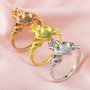 6MM Heart Keepsake Breast Milk Resin Claddagh Hands Ring Bezel Settings Birthstone Solid 14K Gold Ring 1294334-1