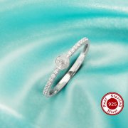 Ball Round Pin Ring Settings For Half Drilled Pearl Bead,Solid 925 Sterling Silver Ring For Half Drilled Beads,Pave Moissanite Ring,DIY Ring Supplies 1295072