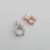 1Pcs 6-8MM Solid 925 Sterling Silver Rose Gold Simple Round 4 Prongs Gemstone Prong Bezel Settings DIY Pendant 1411240