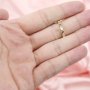 Full Band Keepsake Marquise Breast Milk Ring Bezel Solid 14K Gold Ring Settings for Resin 2x4MM Bezel with Square Birthstone Stackable Ring DIY Supplies 1294286