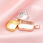 Keepsake Breast Milk Resin Rectangle Pendant Bezel Settings,Solid 14K 18K Gold Pendant Charm,DIY Memory Jewelry Supplies 1431219
