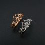 1Pcs 4MM Heart Prong Ring Settings Blank Adjustable 4 Stones Clover Rose Gold Plated Solid 925 Sterling Silver DIY Bezel for Gemstone 1294186