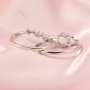 5-8MM Round Prong Ring Setttings Stackable Solid 14K 18K Gold DIY Double Ring Blank Wedding Band Stacker for Gemstone 1210108-1
