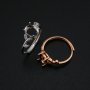 6x8MM Oval Prong Ring Settings Solid 925 Silver Rose Gold Plated Flower Branch DIY Adjustable Ring Bezel for Gemstone Supplies 1224091