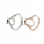 1Pcs Multiple Size Split Shank Oval Prong Bezel Rose Gold Plated Solid 925 Sterling Silver Adjustable Ring Settings for Moissanite Gemstone DIY Supplies 1224028