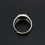 9MM Square Bezel Ring Settings Solid Back Breast Milk Resin 925 Sterling Silver DIY Men's Adjustable Ring 1294222