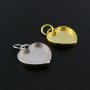 12MM Heart Bezel Settings for Breast Milk Resin Solid Back Gold Plated 925 Sterling Silver Pendant DIY Supplies 1431088