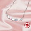 Keepsake Breast Milk Resin Pendant Necklace Settings,Solid 925 Sterling Silver 2x4MM Marquise Bezel CZ Birthstone Necklace With 16''+2'' Chain 1431255