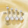 Halo Round Simulated Diamond Belly Ring With White Cubic Zirconia,Solid 925 Sterling Silver Belly Ring,Minimalist Belly Button Ring 6710032