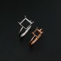 1Pcs 3-8MM Square Prong Ring Settings Blank Rose Gold Plated Solid 925 Sterling Silver DIY Bezel Tray for Gemstone 1294200