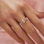 Two Stones 4x6MM Pear Prong Ring Settings,Solid 925 Sterling Silver Ring,Vintage Styles CZ Stone Art Deco DIY Ring Supplies 1295038-1