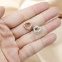 1Pcs 8MM Heart Prong Pendant Charm Settings Simple Rose Gold Plated Solid 925 Sterling Silver DIY Bezel Tray for Gemstone 1431068