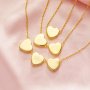 Keepsake Breast Milk Heart Bezel Pendant Settings,Solid Back Solid 14K 18K Gold Necklace,DIY Jewelry With Necklace Chain 16''+2'' 1431511