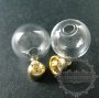 6pcs 16mm round glass dome one end open with gold bail vintage style pendant charm DIY supplies 1850229