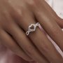 Heart Prongs Ring Settings,Infinity Solid 14K 18K Gold Ring,Pave Moissanite Stone Art Deco Bezel Ring,DIY Ring Supplies For Gemstone 1294724