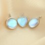 Simulated Glass Moonstone Charm,Round/Heart/Oval Solid 925 Sterling Silver Gold Plated Pendant Charm,DIY Pendant Charm Supplies 1431201