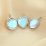 Simulated Glass Moonstone Charm,Round/Heart/Oval Solid 925 Sterling Silver Gold Plated Pendant Charm,DIY Pendant Charm Supplies 1431201