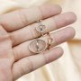 1Pcs oval simple frame setting elegant 925 sterling silver bezel tray rose gold plated adjustable ring settings 1222012