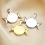 8MM Breast Milk Resin Round Solid Back Bezel Settings Full Moon Rose Gold Plated 925 Sterling Silver Pendant Memory Jewelry Supplies 1411312