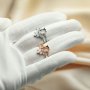 6x8MM Oval Prong Ring Settings Stackable Solid 925 Sterling Silver Rose Gold Plated Bezel Stacker Ring Set For Gemstone 1294400