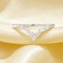 US Size 6.75 Curved CZ Stone Stackable Ring,Solid 925 Sterling Silver Ring,Pave CZ Stone Curved Stacker Ring,Eternity Art Deco Ring,DIY Ring Supplies 6290612