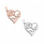 5MM Bezel Keepsake Breast Milk Resin Heart Pendant Settings,Solid 925 Sterling Silver Rose Gold Plated Pendant,Mom Pendant,DIY Memory Jewelry Supplies Overall Size 18MM 1431223