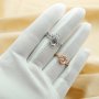 6x8MM Oval Prong Ring Settings,Art Deco Stacker Ring Band,Flower Stackable Solid 925 Sterling Silver Rose Gold Plated Ring,DIY Wedding Ring Set 1294561