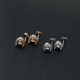 1Pair 5-6MM Rose Gold Plated Solid 925 Sterling Silver Trillion Triangle Prong Bezel DIY Studs Earrings Settings for Gemstone Jewelry Supplies 1706047