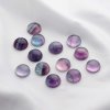 5Pcs 12MM Round Fluorite Cabochon,Green Purple Semi Precious Gemstone DIY Jewelry Supplies 4110190