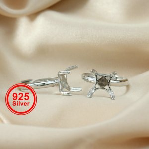 1Pcs 9-12MM Irregular Shape Prong Claw Bezel DIY Cabochon Adjustable Ring Settings 1294123