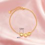 Three Stones 6MM Keepsake Breast Milk Resin Round Bezel Bracelet Settings,Solid Back Solid 14K 18K Gold Bracelet,DIY Bracelet Supplies 6.5''+2'' 1900343