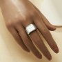 Cushion Square Stainless Steel Ring,Customized Square Photo Ring,Silver Stainless Stell Ring,DIY Ring Blank 1295017