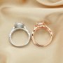 8MM Round Prong Ring Settings,Stackable Solid 925 Sterling Silver Rose Gold Plated Ring,Breast Milk Resin Marquise Stacker Ring Band,DIY Ring Supplies 1294498