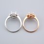 6x8MM Oval Prong Ring Settings Solid 925 Sterling Silver Rose Gold Plated Vintage Style Set Size DIY Ring Bezel for Gemstone Supplies 1224079