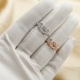 5x7mm Oval Prongs Ring Settings,Animal Crab Solid 925 Sterling Silver Rose Gold Plated Ring,DIY Gemstone Supplies 1294490