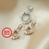 1Pcs Multiple Size Vintage Style Oval Prong Bezel Settings For Cz Stone Solid 925 Sterling Silver DIY Pendant Charm Tray 1421096