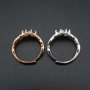 1Pcs 4MM Heart Prong Ring Settings Blank Adjustable 4 Stones Clover Rose Gold Plated Solid 925 Sterling Silver DIY Bezel for Gemstone 1294186