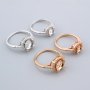6-8MM Round Halo Prong Ring Settings Solid 925 Sterling Silver Rose Gold Plated Set Size DIY Ring Bezel for Gemstone Supplies 1210100