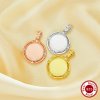 12MM Keepsake Breast Milk Resin Round Bezel Pendant Settings,Solid 925 Sterling Silver Rose Gold Plated Pendant Charm,DIY Pendant Supplies 1411468