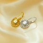 Keepsake Breast Milk Resin Ball Round Pin Hoops Earrings Settings for 7-8MM Half Drilled Pearl Bead,Solid 925 Sterling Silver Gold Plated Earrings,DIY Earrings Supplies 1706217