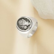 Praying Hands Stainless Steel Ring,Engraved Hand Signet Stainless Steel Ring,Men's Ring,DIY Ring Supplies 1295009