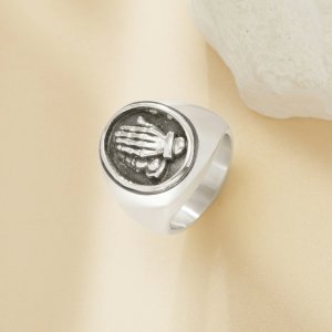 Praying Hands Stainless Steel Ring,Engraved Hand Signet Stainless Steel Ring,Men\'s Ring,DIY Ring Supplies 1295009