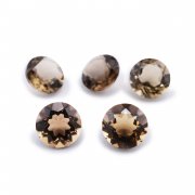 1Pcs Natural Round Smoky Quartz Faceted Cut Loose Gemstone Nature Semi Precious Stone DIY Jewelry Supplies 4110173