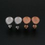 7x10MM Bezel Studs Earrings Settings for Breast Milk Resin Rose Gold Plated Solid 925 Sterling Silver DIY Supplies 1706070