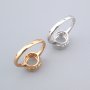 8MM Round Prong Ring Settings Simple Shank Solid 925 Sterling Silver Rose Gold Plated Set Size DIY Ring Bezel for Gemstone Supplies 1210103