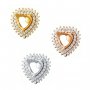 6MM Double Halo Heart Studs Earrings Settings Solid 925 Sterling Silver Rose Gold Plated DIY Supplies 1706087